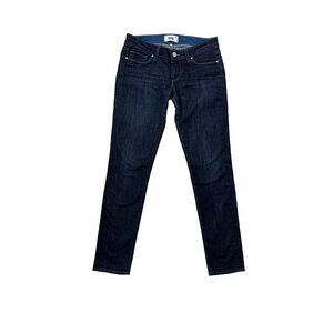 PAIGE jeans size 26 inseam 29 skyline ankle peg stretch low rise denim dark blue